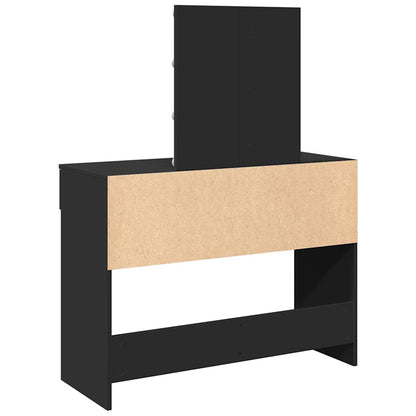 vidaXL Dressing Table with LED Black 100x40x130 cm