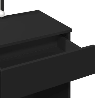 vidaXL Dressing Table with LED Black 100x40x130 cm