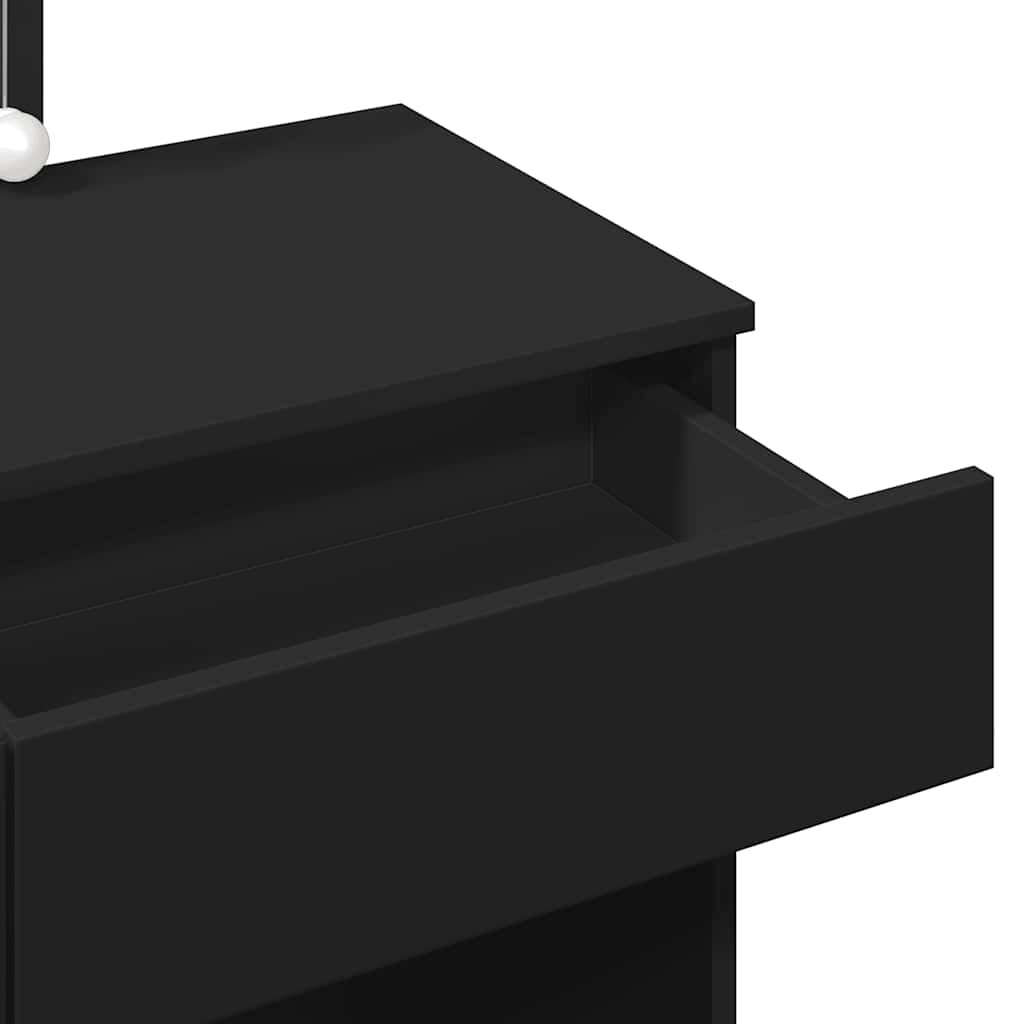 vidaXL Dressing Table with LED Black 100x40x130 cm