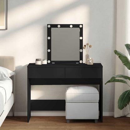 vidaXL Dressing Table with LED Black 100x40x130 cm