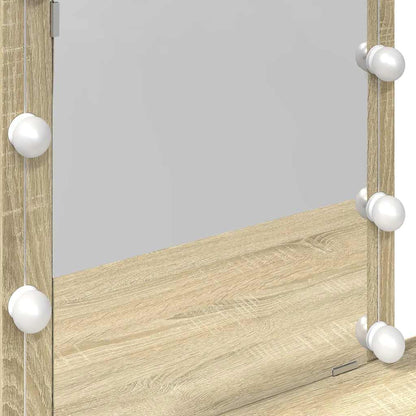 vidaXL Dressing Table with LED Sonoma Oak 100x40x130 cm