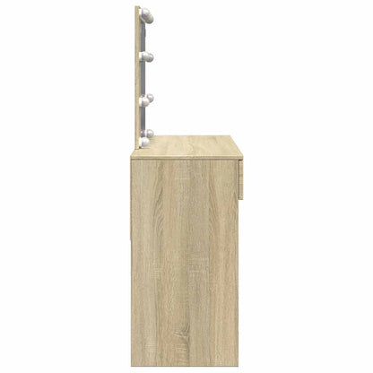 vidaXL Dressing Table with LED Sonoma Oak 100x40x130 cm