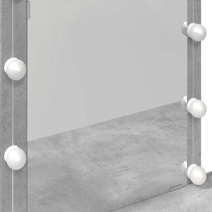 vidaXL Dressing Table with LED Concrete Grey 100x40x130 cm