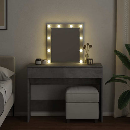 vidaXL Dressing Table with LED Concrete Grey 100x40x130 cm