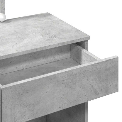 vidaXL Dressing Table with LED Concrete Grey 100x40x130 cm