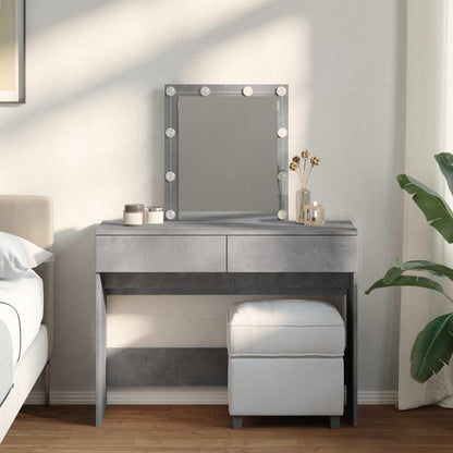 vidaXL Dressing Table with LED Concrete Grey 100x40x130 cm