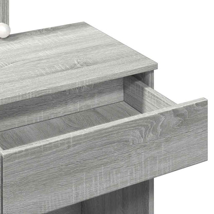vidaXL Dressing Table with LED Grey Sonoma 100x40x130 cm