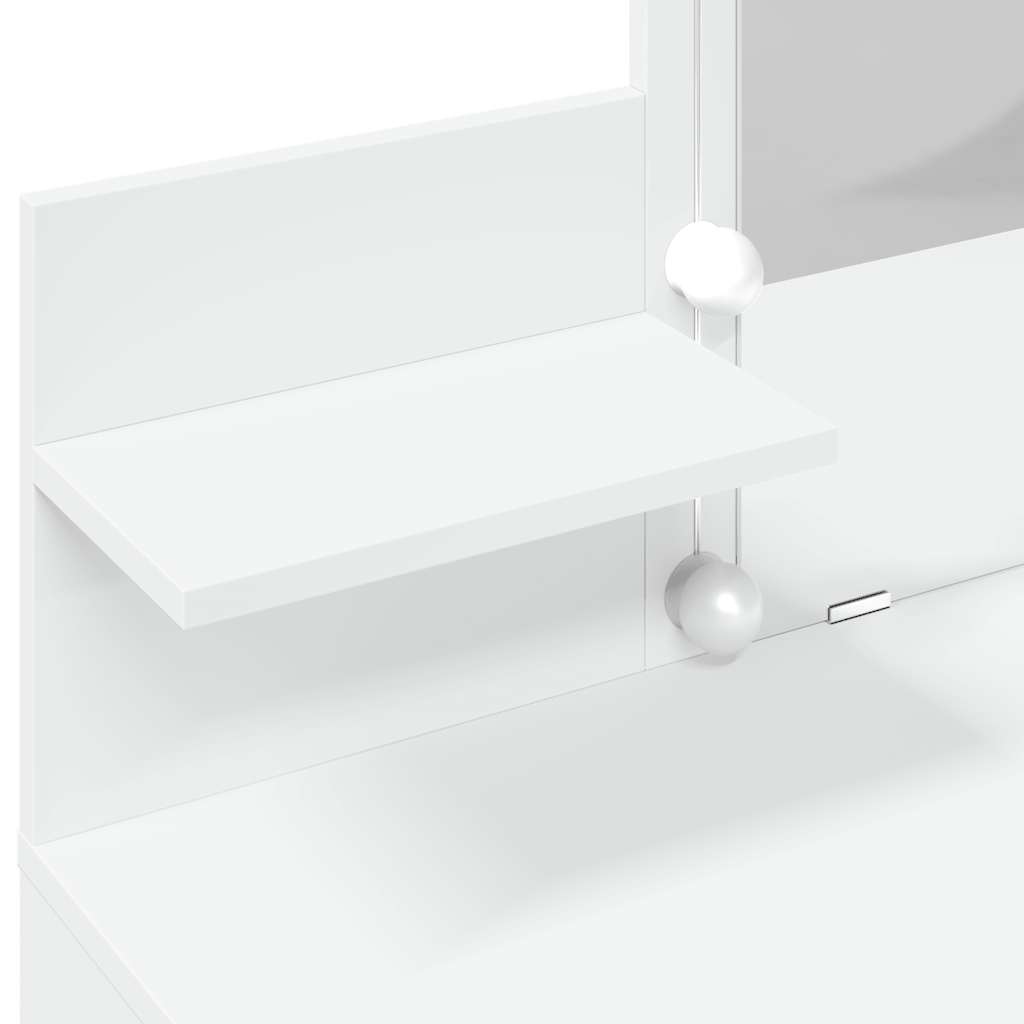 vidaXL Dressing Table with LED White 100x40x130 cm