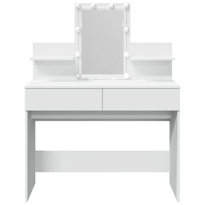 vidaXL Dressing Table with LED White 100x40x130 cm