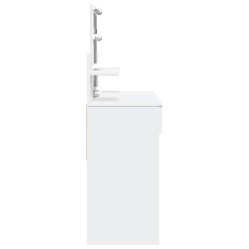 vidaXL Dressing Table with LED White 100x40x130 cm
