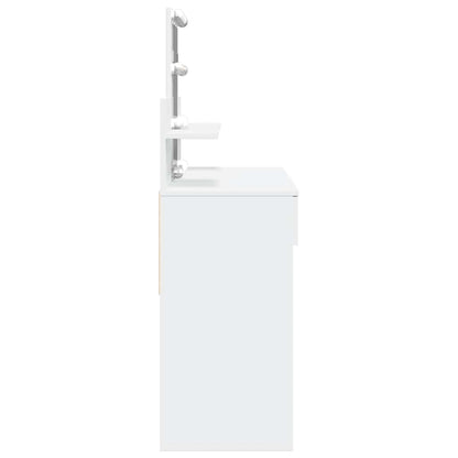 vidaXL Dressing Table with LED White 100x40x130 cm