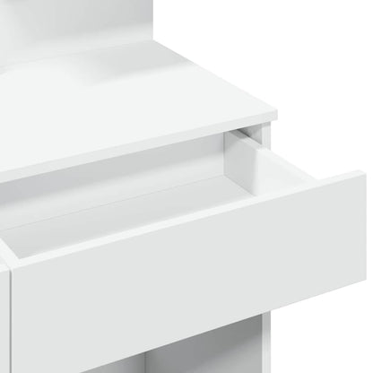 vidaXL Dressing Table with LED White 100x40x130 cm