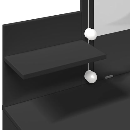 vidaXL Dressing Table with LED Black 100x40x130 cm