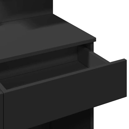 vidaXL Dressing Table with LED Black 100x40x130 cm