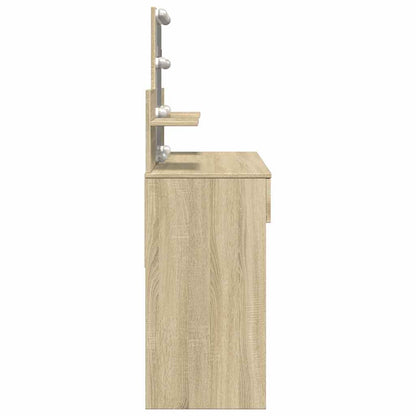 vidaXL Dressing Table with LED Sonoma Oak 100x40x130 cm