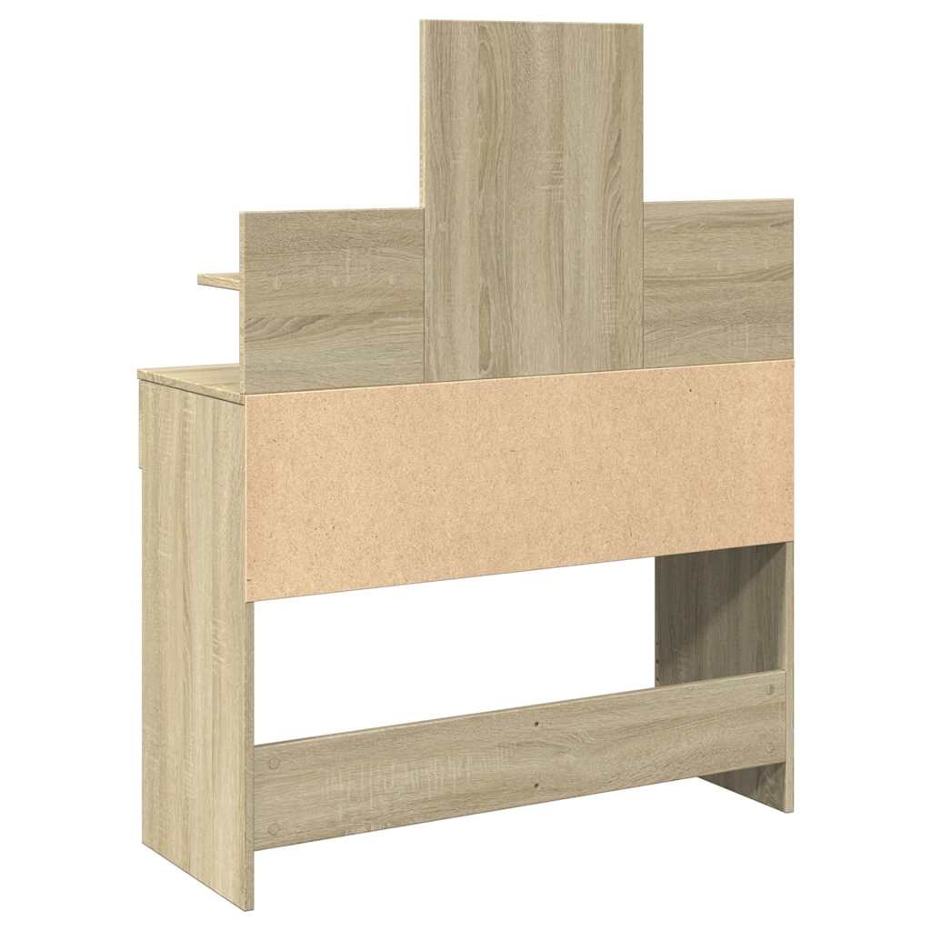 vidaXL Dressing Table with LED Sonoma Oak 100x40x130 cm