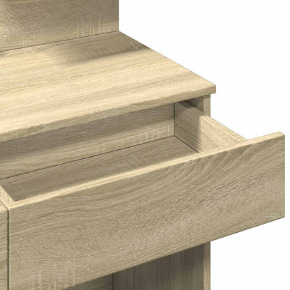 vidaXL Dressing Table with LED Sonoma Oak 100x40x130 cm