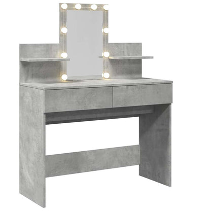 vidaXL Dressing Table with LED Concrete Grey 100x40x130 cm