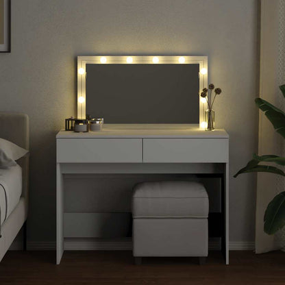 vidaXL Dressing Table with LED White 100x40x120 cm