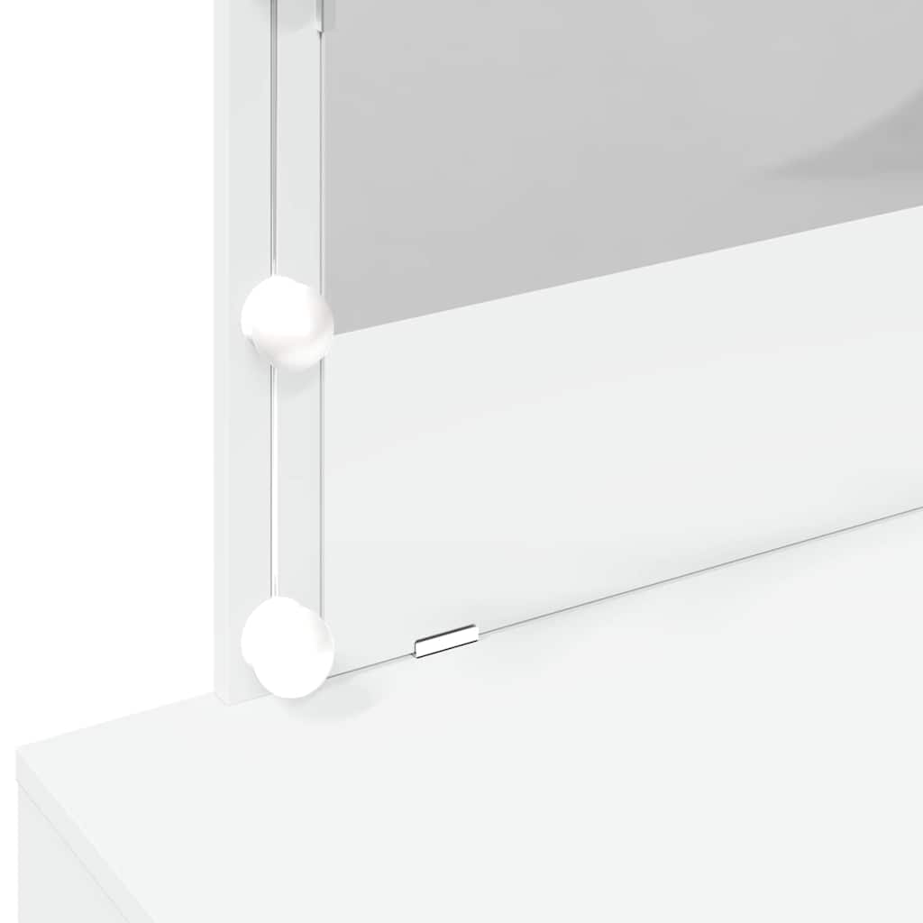 vidaXL Dressing Table with LED White 100x40x120 cm