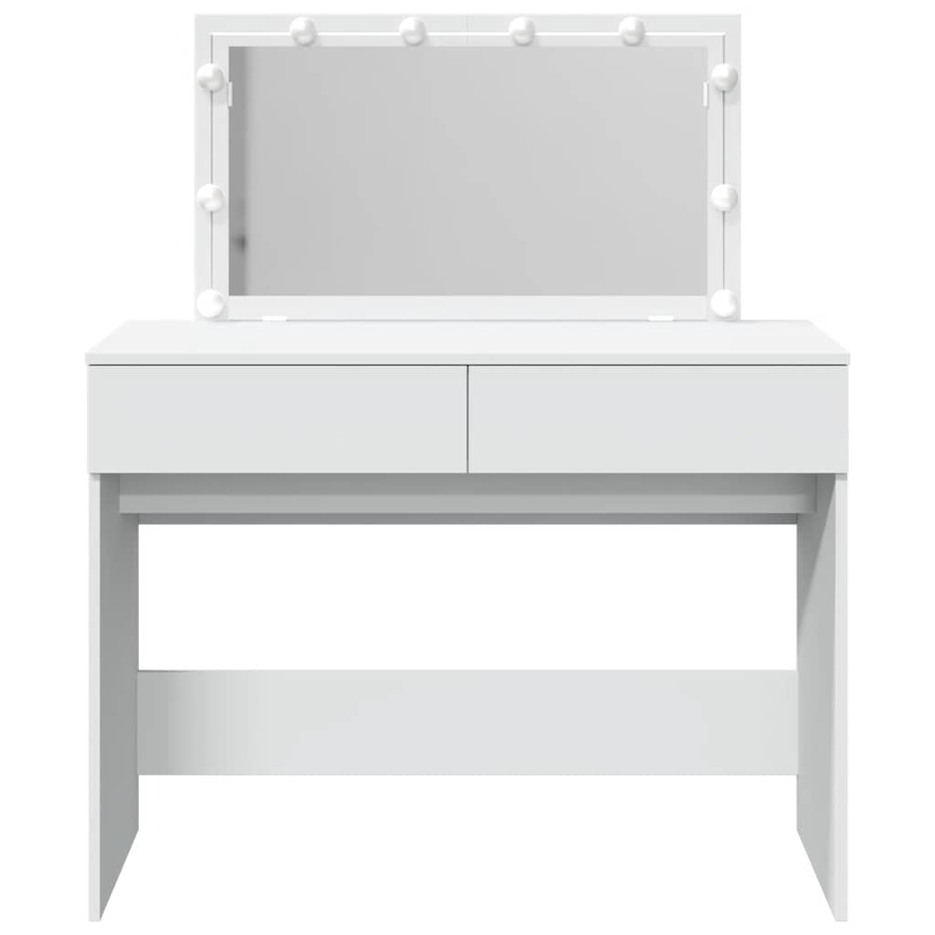 vidaXL Dressing Table with LED White 100x40x120 cm