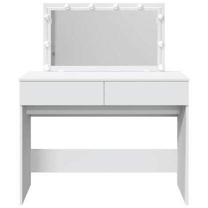 vidaXL Dressing Table with LED White 100x40x120 cm