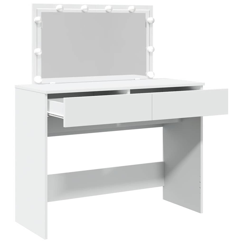 vidaXL Dressing Table with LED White 100x40x120 cm