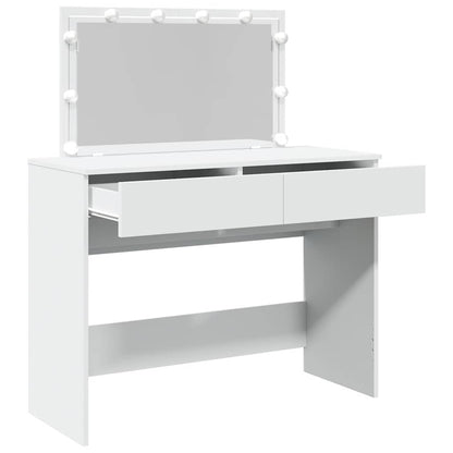 vidaXL Dressing Table with LED White 100x40x120 cm