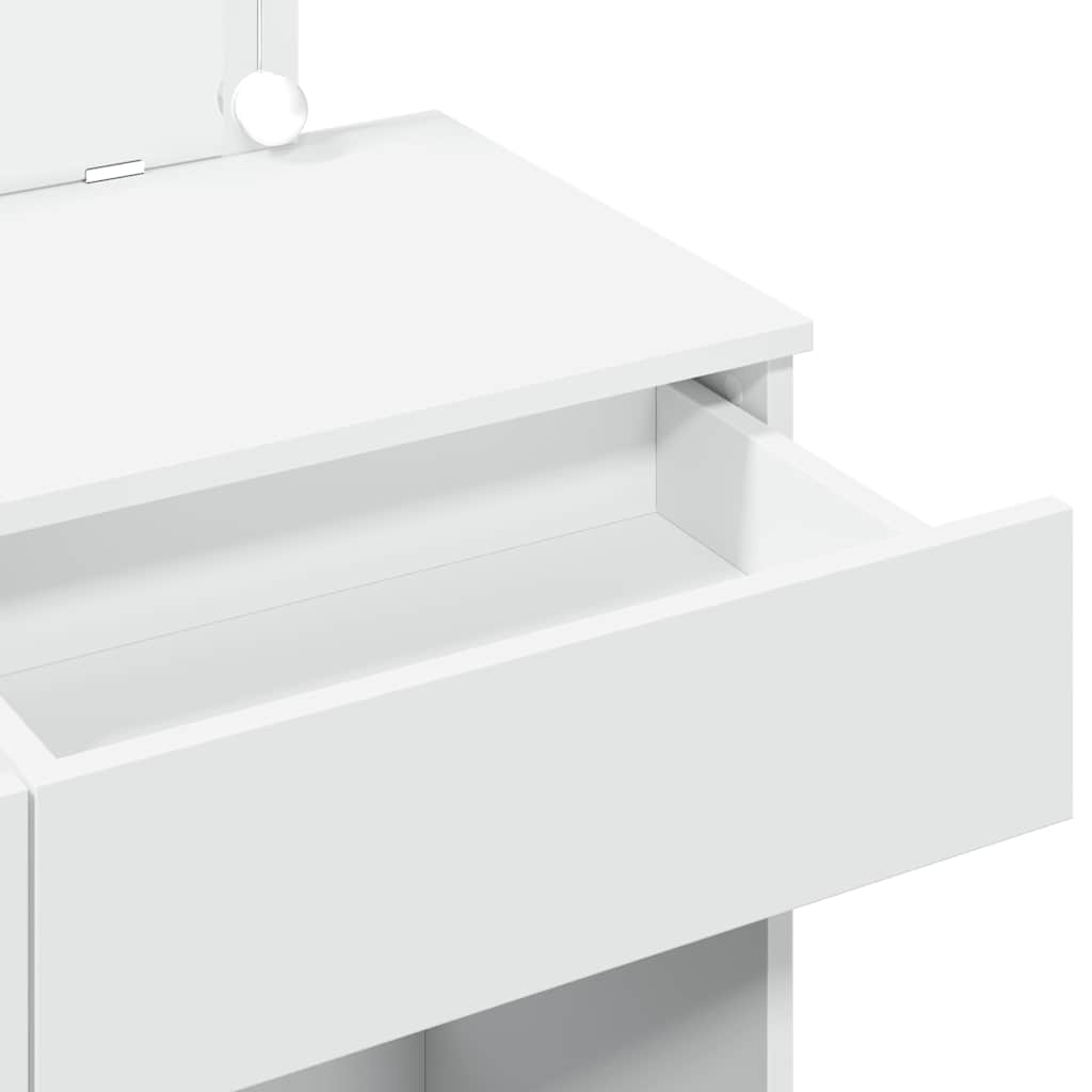 vidaXL Dressing Table with LED White 100x40x120 cm