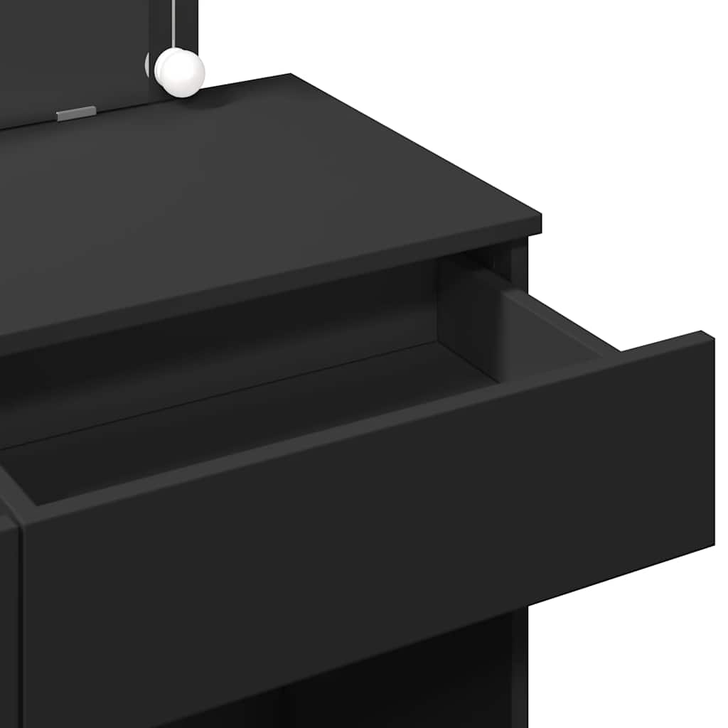 vidaXL Dressing Table with LED Black 100x40x120 cm