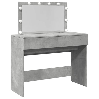 vidaXL Dressing Table with LED Concrete Grey 100x40x120 cm
