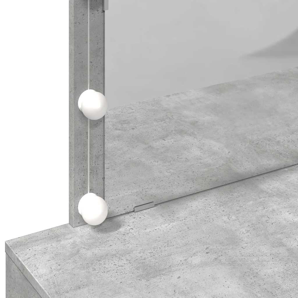 vidaXL Dressing Table with LED Concrete Grey 100x40x120 cm