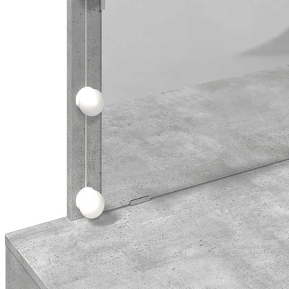vidaXL Dressing Table with LED Concrete Grey 100x40x120 cm