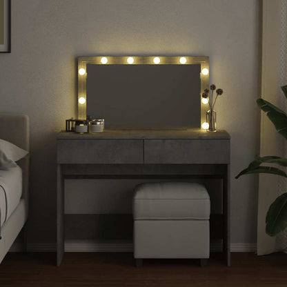 vidaXL Dressing Table with LED Concrete Grey 100x40x120 cm