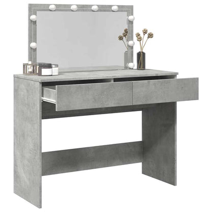 vidaXL Dressing Table with LED Concrete Grey 100x40x120 cm
