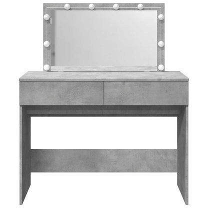 vidaXL Dressing Table with LED Concrete Grey 100x40x120 cm