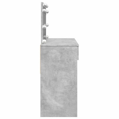 vidaXL Dressing Table with LED Concrete Grey 100x40x120 cm