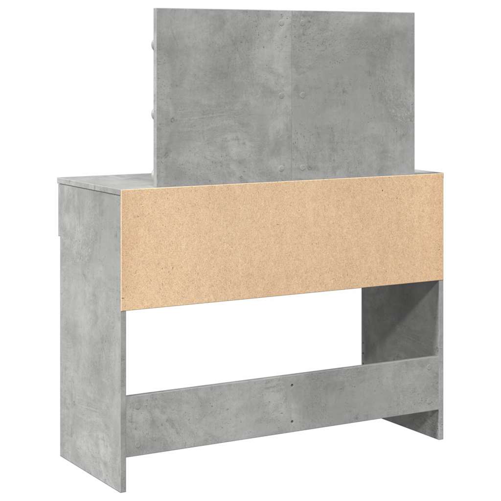 vidaXL Dressing Table with LED Concrete Grey 100x40x120 cm