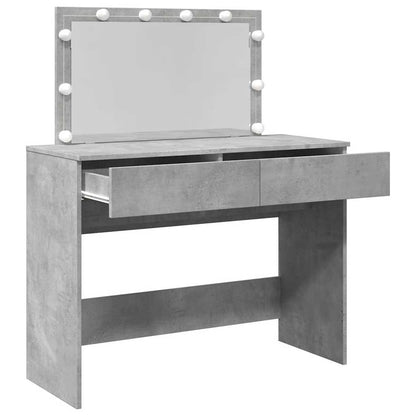 vidaXL Dressing Table with LED Concrete Grey 100x40x120 cm