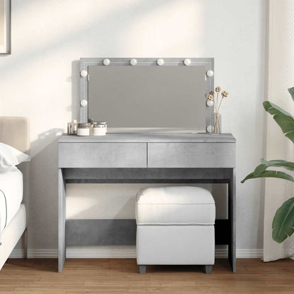 vidaXL Dressing Table with LED Concrete Grey 100x40x120 cm