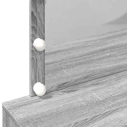 vidaXL Dressing Table with LED Grey Sonoma 100x40x120 cm