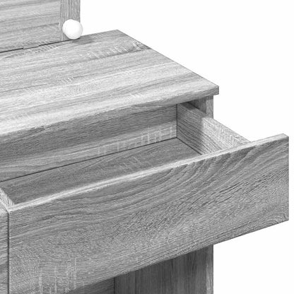 vidaXL Dressing Table with LED Grey Sonoma 100x40x120 cm