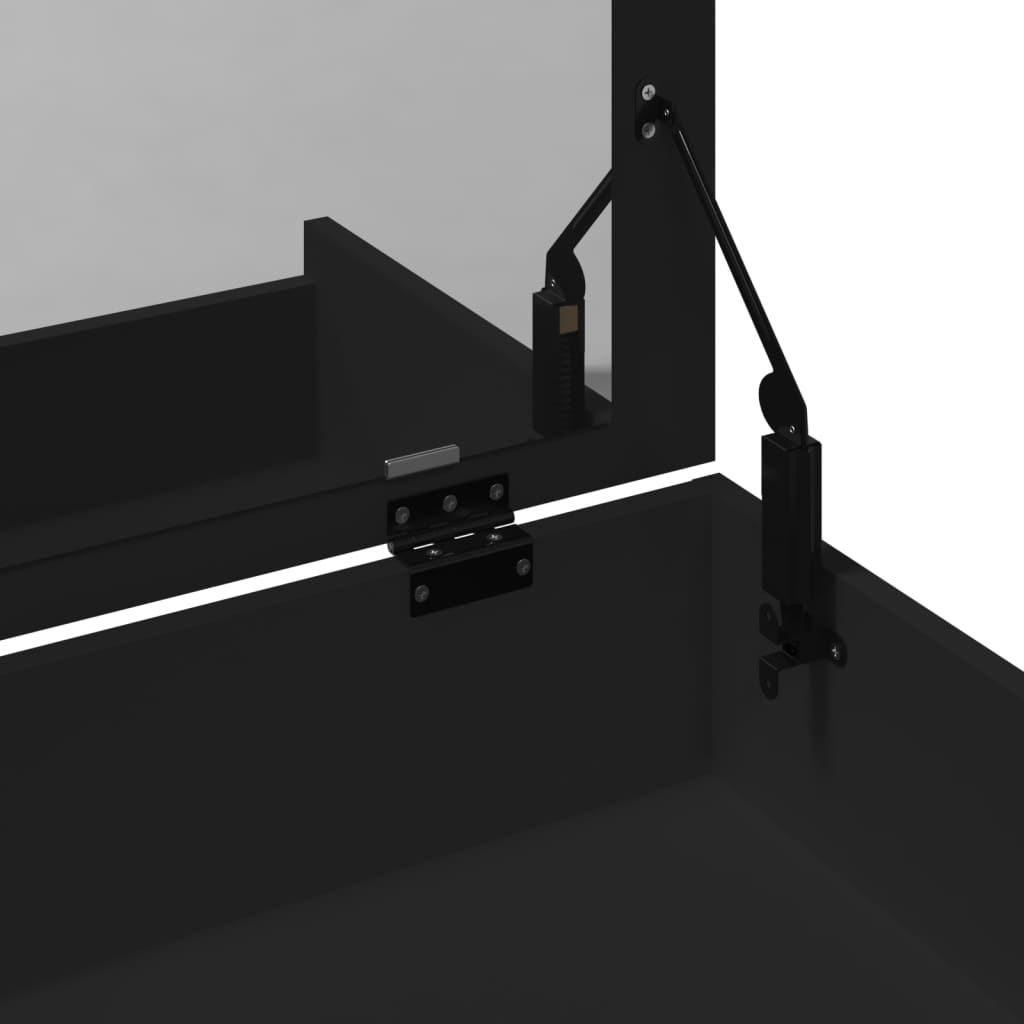 vidaXL Dressing Table and Stool Black 60x40x113.5 cm