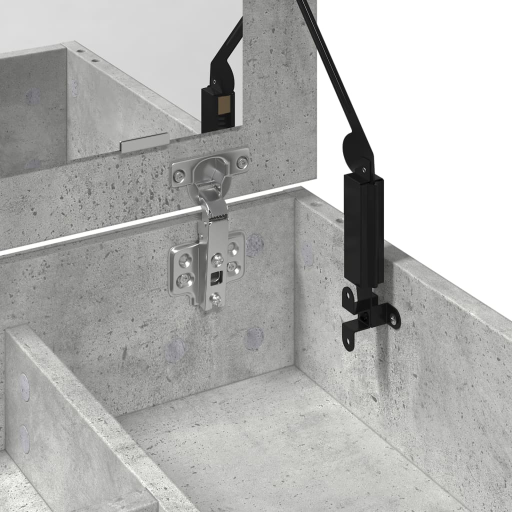 vidaXL Dressing Table with Mirror Concrete Grey 73x46.5x120 cm