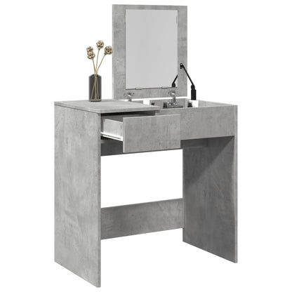 vidaXL Dressing Table with Mirror Concrete Grey 73x46.5x120 cm
