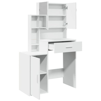 vidaXL Dressing Table with Cabinet White 80x35x132 cm
