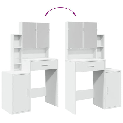 vidaXL Dressing Table with Cabinet White 80x35x132 cm
