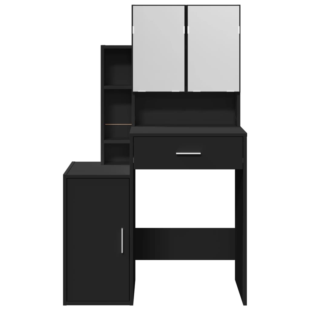 vidaXL Dressing Table with Cabinet Black 80x35x132 cm