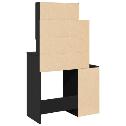 vidaXL Dressing Table with Cabinet Black 80x35x132 cm