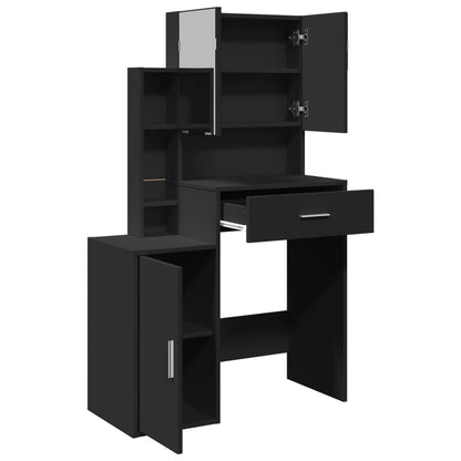 vidaXL Dressing Table with Cabinet Black 80x35x132 cm
